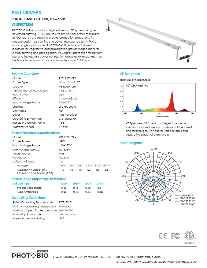 PHOTOBIO VP - Cut Sheet